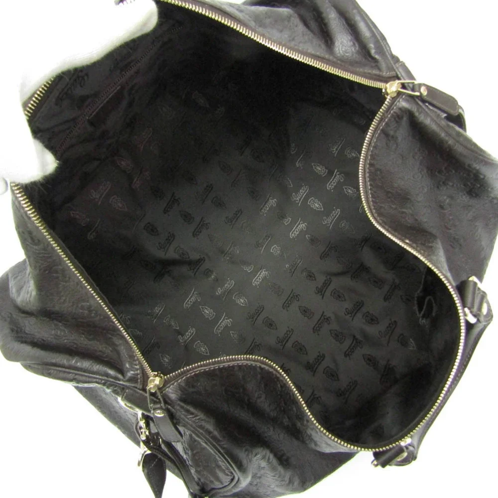 GUCCI Brown Leather Boston Bag